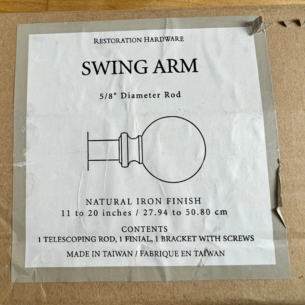 Restoration Hardware Swing Arm Curtain Rod 11-20